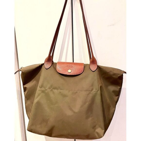 Genuine Longchamp Le Pliage Original large tote,moss green/artichoke - Picture 1 of 11